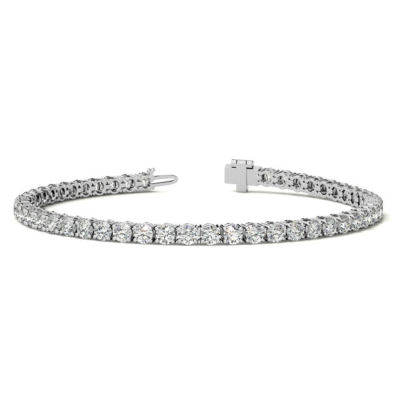 Set of Three 6ctw Created Moissanite Tennis Bracelets – 3mm Stones – 14K Gold Overlay in White, Yellow &amp; Rose Gold