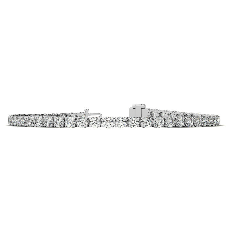 Set of Three 6ctw Created Moissanite Tennis Bracelets – 3mm Stones – 14K Gold Overlay in White, Yellow &amp; Rose Gold