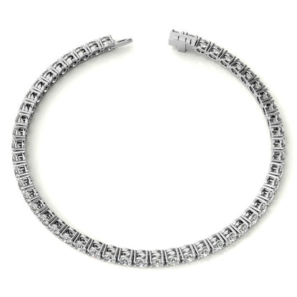Set of Three 6ctw Created Moissanite Tennis Bracelets – 3mm Stones – 14K Gold Overlay in White, Yellow &amp; Rose Gold
