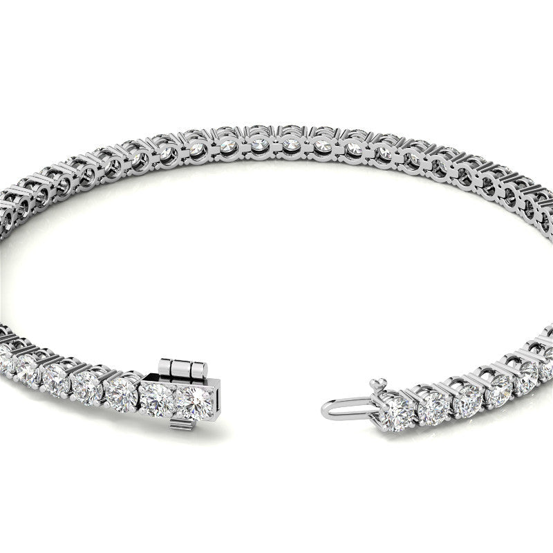 Set of Three 6ctw Created Moissanite Tennis Bracelets – 3mm Stones – 14K Gold Overlay in White, Yellow &amp; Rose Gold