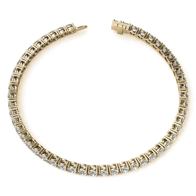 Set of Three 6ctw Created Moissanite Tennis Bracelets – 3mm Stones – 14K Gold Overlay in White, Yellow &amp; Rose Gold