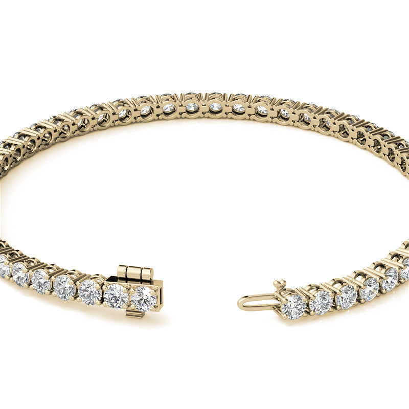 Set of Three 6ctw Created Moissanite Tennis Bracelets – 3mm Stones – 14K Gold Overlay in White, Yellow &amp; Rose Gold