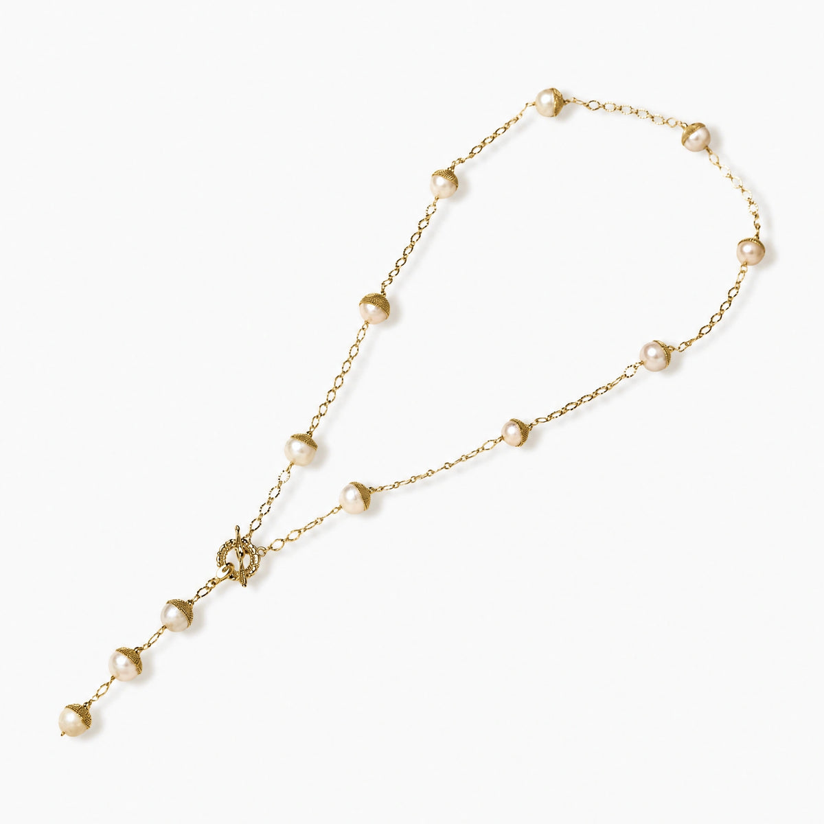 Baroque Pearl Station Necklace by VettedArc