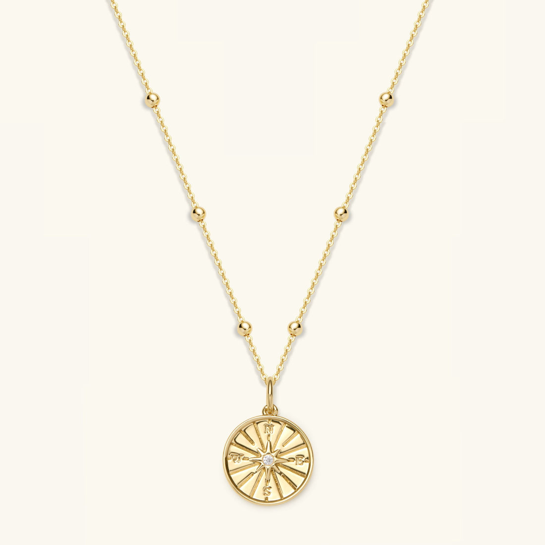 Gold Filled Compass Necklace