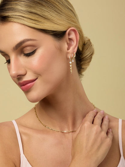 5 Diamond Drop Hoops