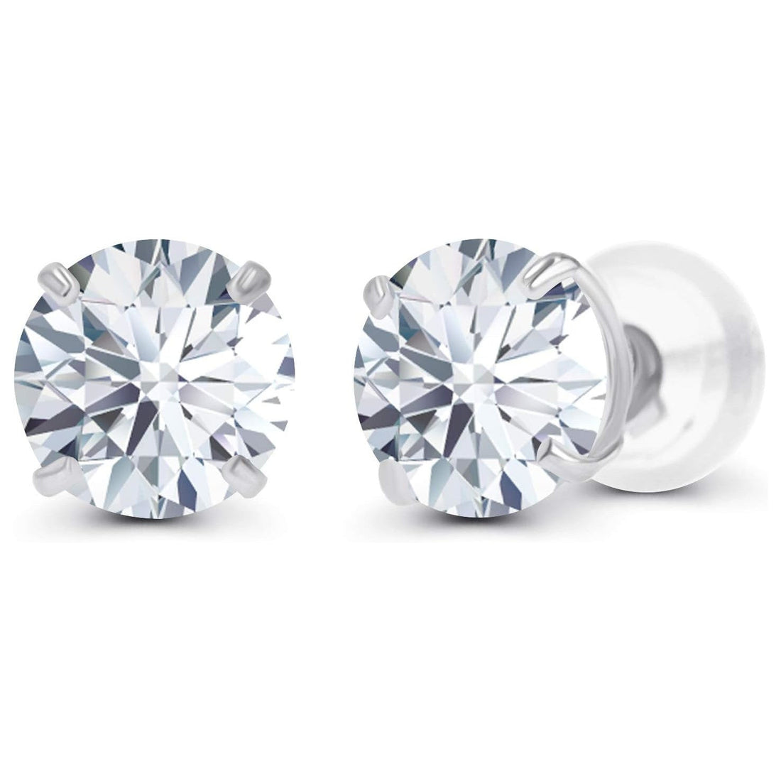 1.50 CTW AGI Certified Lab-Grown Diamond Stud Earrings in 14K White or Yellow Gold | F-G Color | VS Clarity