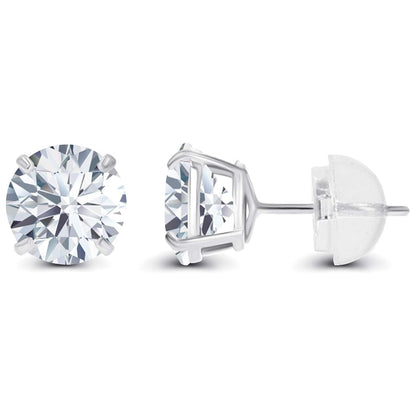 1.50 CTW AGI Certified Lab-Grown Diamond Stud Earrings in 14K White or Yellow Gold | F-G Color | VS Clarity