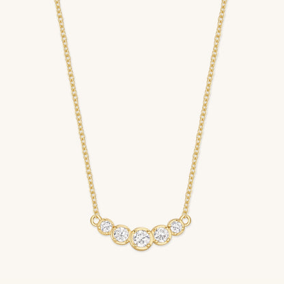 Gold Filled Diamond Bezel Cluster Necklace