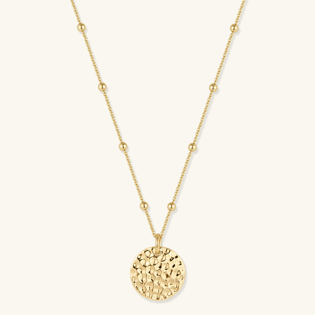 Gold Filled Hammered Coin Necklace