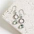 Green Amethyst earrings with French hooks, 1.5" long, rhodium plated sterling silver, handmade in NYC