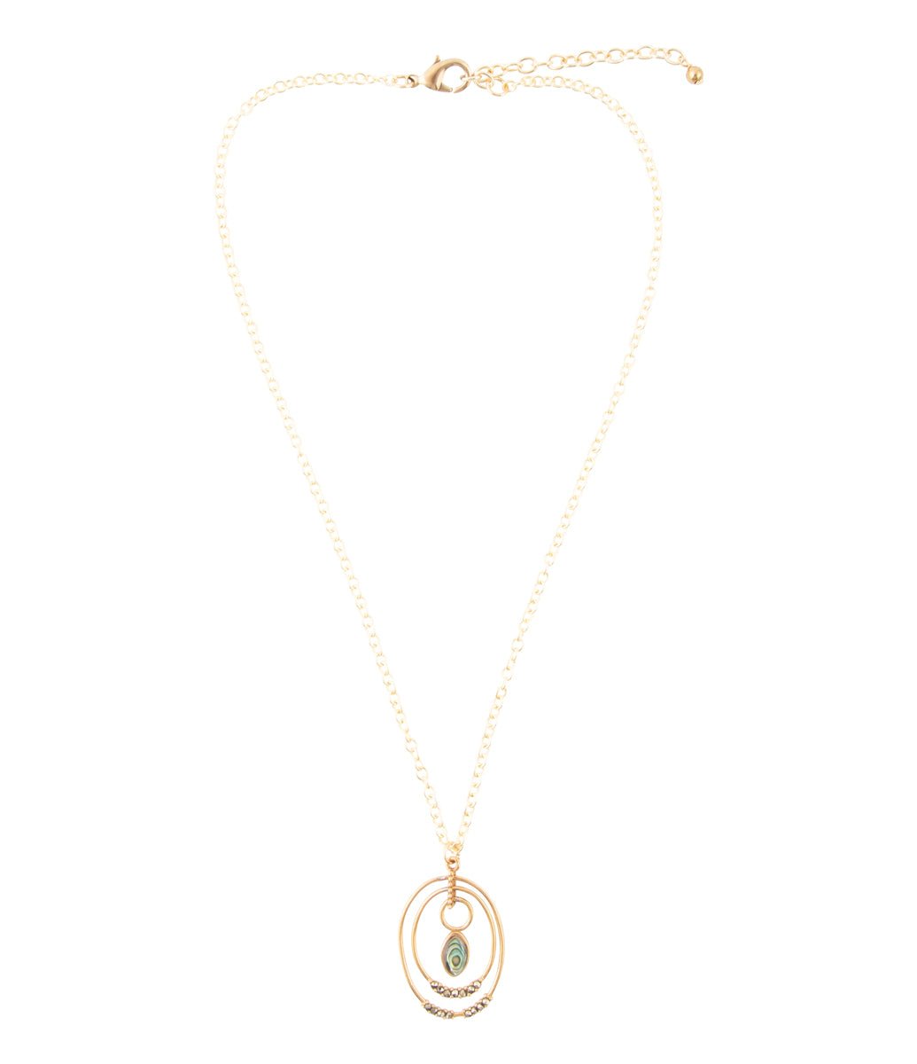 Henley Blue Abalone Golden Pendant Necklace