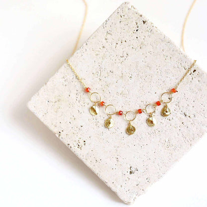 Orange Chalcedony Mini Chain Loop NecklaceDelicate, handmade gemstone chain.
- Orange Chalcedony gemstones- 16 - 18" long with 2" extender- Spring ring clasp- 14k gold plated fine Italian sterling silver- GiNecklacesPARKEN JEWELRYVettedArcOrange Chalcedony Mini Chain Loop Necklace