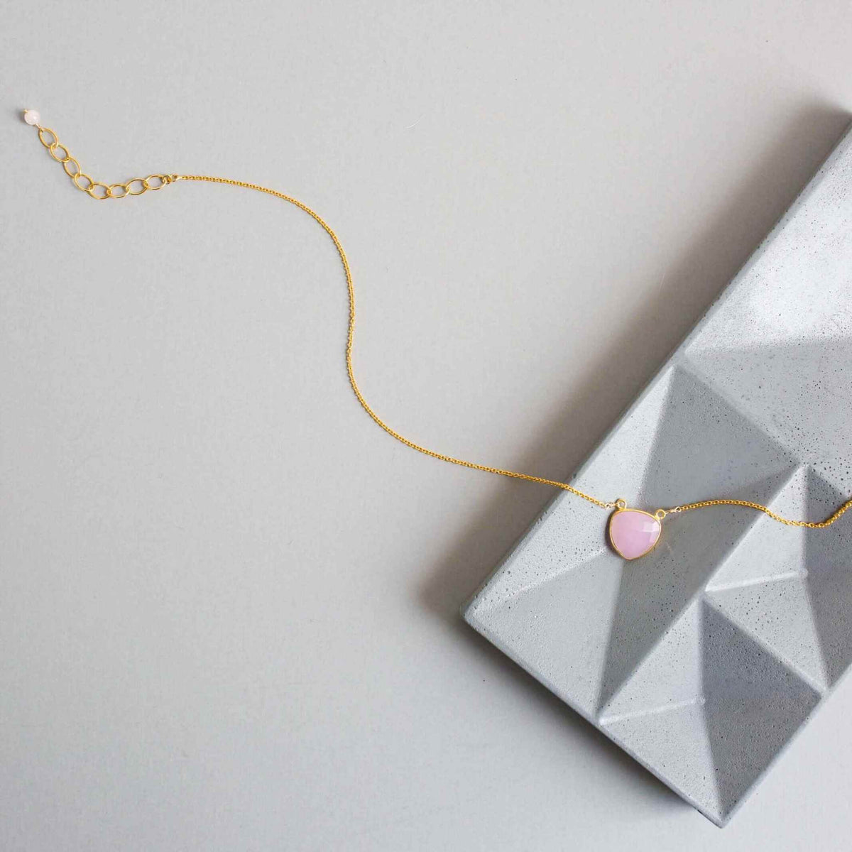 Pink Rose Quartz Pendant NecklaceAn oh-so-pretty pink rose quartz heart bezel floats on this delicate gold layering chain.
Handmade with tarnish resistant 14k gold plated over fine Italian .925 silvNecklacesPARKEN JEWELRYVettedArcPink Rose Quartz