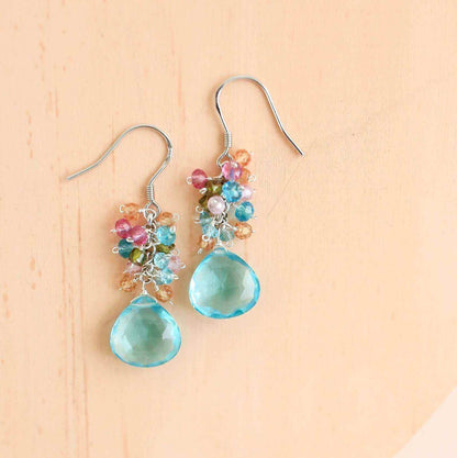 Bala EarringsStunning drops of color. Gold drop earrings made with stunning, colorful stones topped with a rainbow cluster of gems.
- 1.25" long- French hooks- 14k gold plated .9EarringsPARKEN JEWELRYVettedArcBala Earrings