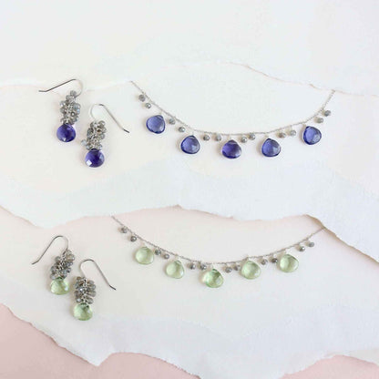 Tanzanite Quartz Silver Sparkler NecklaceA lovely string of sparkling gems.- Tanzanite Quartz &amp;amp; Labradorite gemstones- 16-18" long. Necklace has a 2" extender- Spring ring clasp- Rhodium plated .925 finNecklacesPARKEN JEWELRYVettedArcTanzanite Quartz Silver Sparkler Necklace
