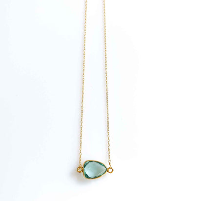 Green Amethyst Minimalist NecklaceSimple, gold necklace with beautiful green amethyst bezel set gemstones. Great for layering.- 16-18" long- Spring ring clasp- 14k gold plated fine Italian sterling sNecklacesPARKEN JEWELRYVettedArcGreen Amethyst Necklace