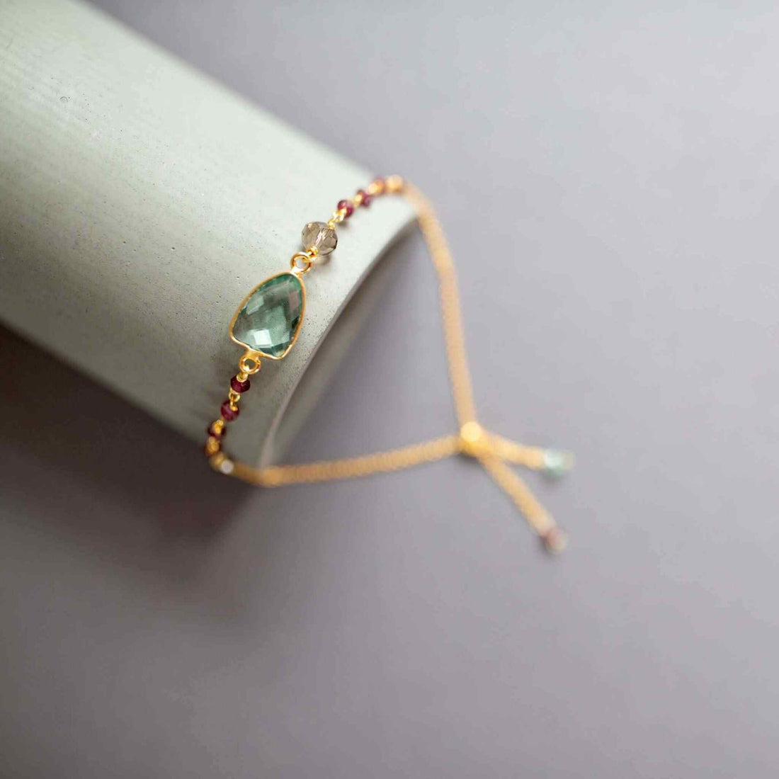 Green Amethyst Gold Isla BraceletLightweight and timeless, our Isla Bracelet is made to be cherished and worn often—adding polish to everyday looks while elevating special moments. 
A modern classicBraceletsPARKEN JEWELRYVettedArcGreen Amethyst