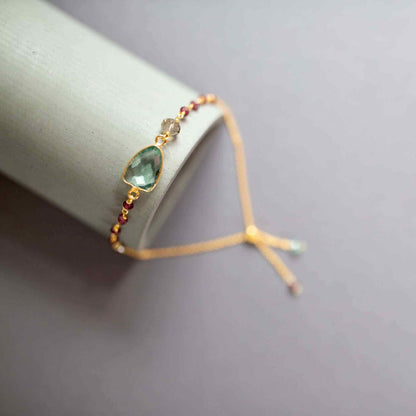 Green Amethyst Gold Isla BraceletLightweight and timeless, our Isla Bracelet is made to be cherished and worn often—adding polish to everyday looks while elevating special moments. 
A modern classicBraceletsPARKEN JEWELRYVettedArcGreen Amethyst