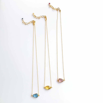 Green Amethyst Minimalist NecklaceSimple, gold necklace with beautiful green amethyst bezel set gemstones. Great for layering.- 16-18" long- Spring ring clasp- 14k gold plated fine Italian sterling sNecklacesPARKEN JEWELRYVettedArcGreen Amethyst Necklace