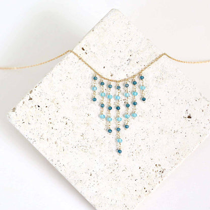 Blue Gemstone Mini Fringe NecklaceThese super delicate necklaces are our unique gemstone version of fringe jewelry.
- London Blue Quartz &amp;amp; Blue Chalcedony gemstones- 17-19" long with a 2" extendeNecklacesPARKEN JEWELRYVettedArcBlue Gemstone Mini Fringe Necklace
