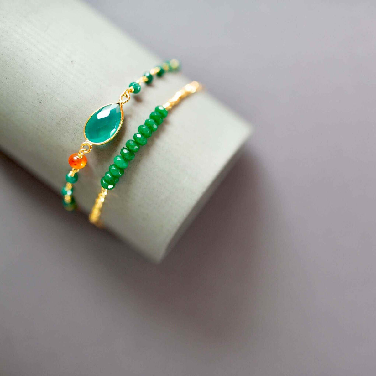 Bracelet Set: Green Onyx and Green JadeOur easy stacking bracelet sets are completely adjustable so they fit everyone. Combining sparkling bezel gemstones and tiny stone accents, this beautiful green set Bracelet SetPARKEN JEWELRYVettedArcGreen Onyx and Green Jade
