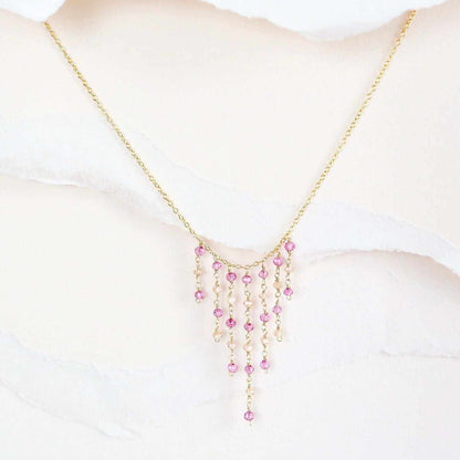 Pink Tourmaline Mini Fringe NecklaceNecklaces that demonstrates the charming side of fringe, crafted with Pink Tourmaline and Champagne Quartz gemstones. Measuring 16-18" in length with a 2" extender cNecklacesPARKEN JEWELRYVettedArcPink Tourmaline
