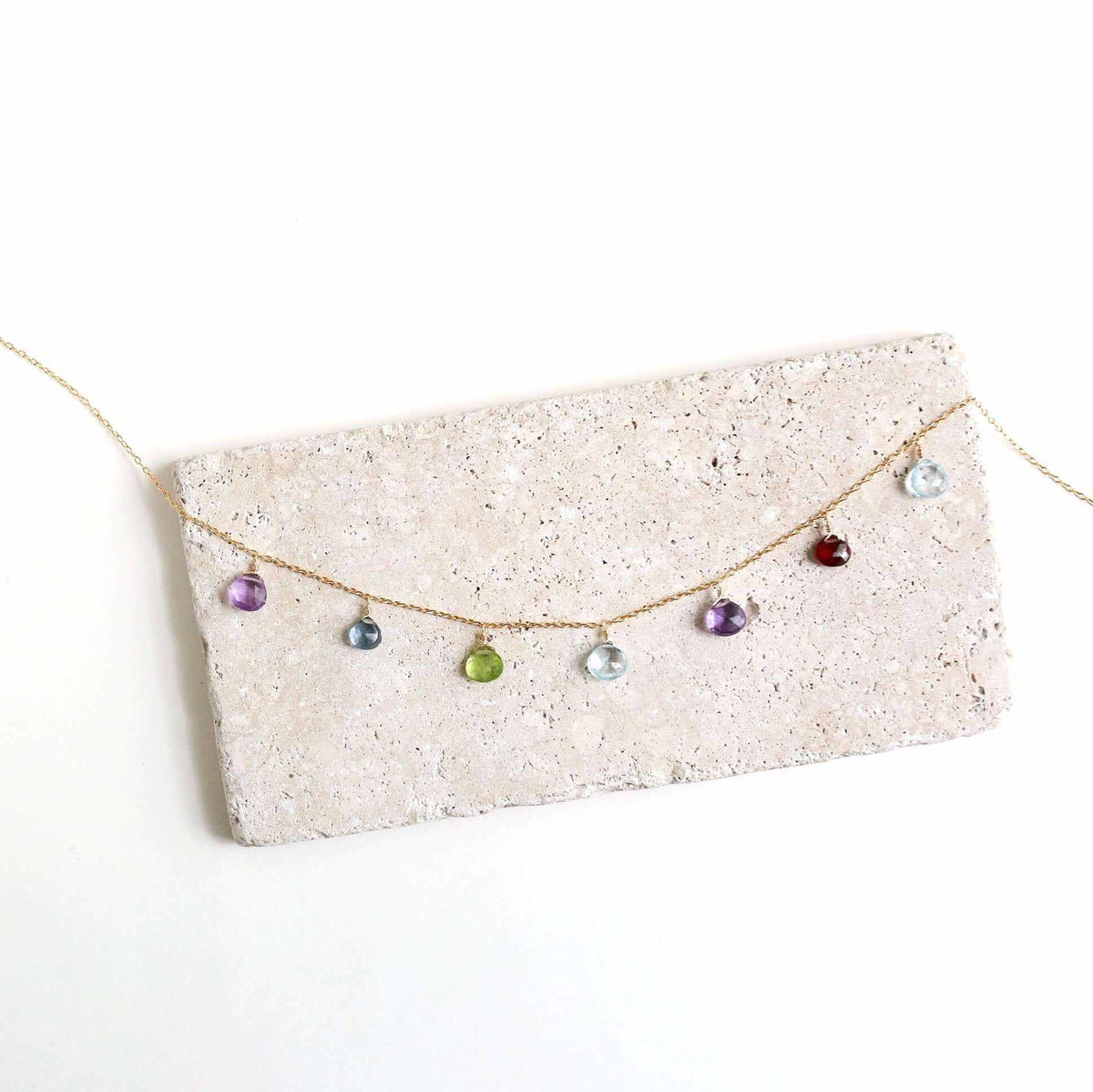 Gold Rainbow Sparkler NecklaceHand-crafted to perfection, our Rainbow Sparkler Necklace is adorned with 7 dazzling gemstones meticulously placed on a delicate gold chain. Featuring aquamarine, peNecklacesPARKEN JEWELRYVettedArcGold Rainbow Sparkler Necklace