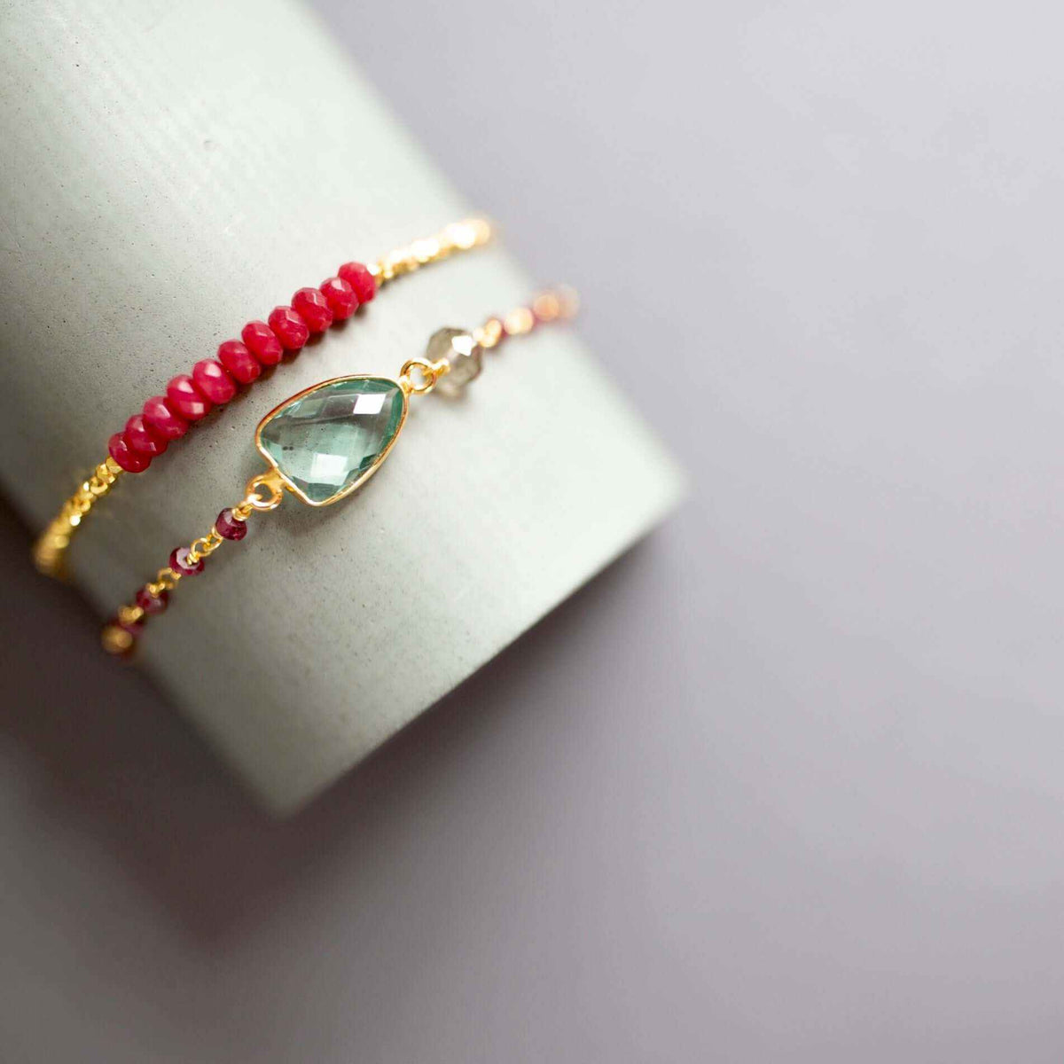 Bracelet Set: Green Amethyst and Red JadeOur easy stacking bracelet sets are completely adjustable so they fit everyone. Made with sparkling bezel gemstones and tiny stone accents. We love the beautiful tonBracelet SetPARKEN JEWELRYVettedArcBracelet Set