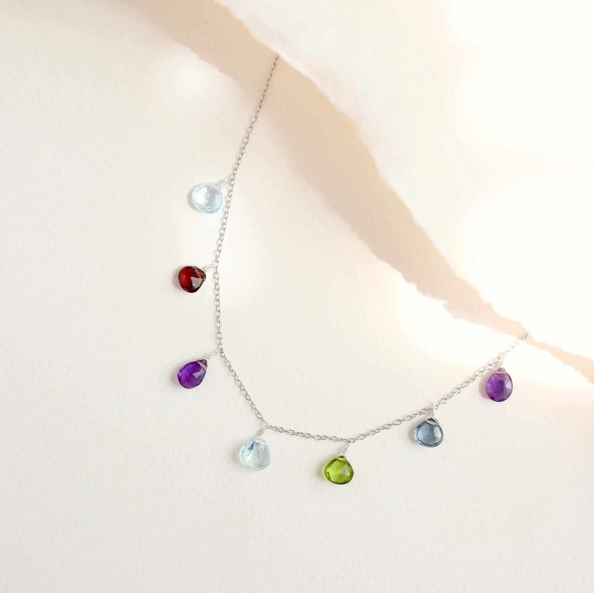 Gold Rainbow Sparkler NecklaceHand-crafted to perfection, our Rainbow Sparkler Necklace is adorned with 7 dazzling gemstones meticulously placed on a delicate gold chain. Featuring aquamarine, peNecklacesPARKEN JEWELRYVettedArcGold Rainbow Sparkler Necklace