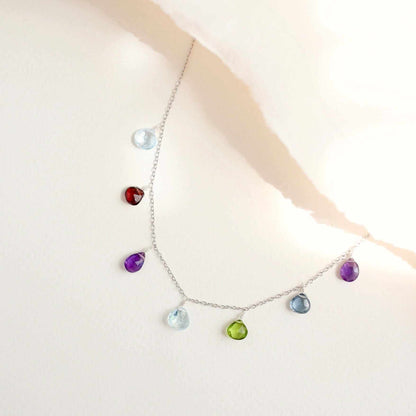 Gold Rainbow Sparkler NecklaceHand-crafted to perfection, our Rainbow Sparkler Necklace is adorned with 7 dazzling gemstones meticulously placed on a delicate gold chain. Featuring aquamarine, peNecklacesPARKEN JEWELRYVettedArcGold Rainbow Sparkler Necklace