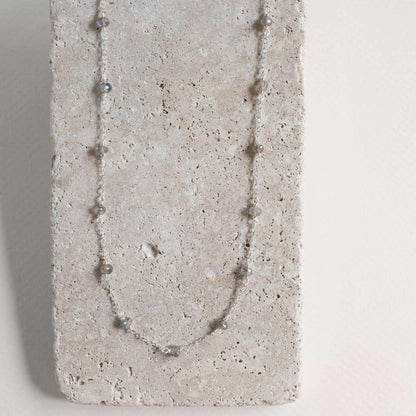 Ballet Chain - Silver Labradorite Layering ChainOur long labradorite necklace is a simple, delicate chain that&
