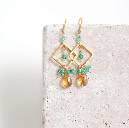 The Pixy Earring - Citrine &amp; Green OnyxTiny, but packed with sparkle, our Pixy Earrings is the perfect little luxury.
- Citrine briolette gemstones with green onyx accent stones- 1.25" long- French Hooks-EarringsPARKEN JEWELRYVettedArcPixy Earring
