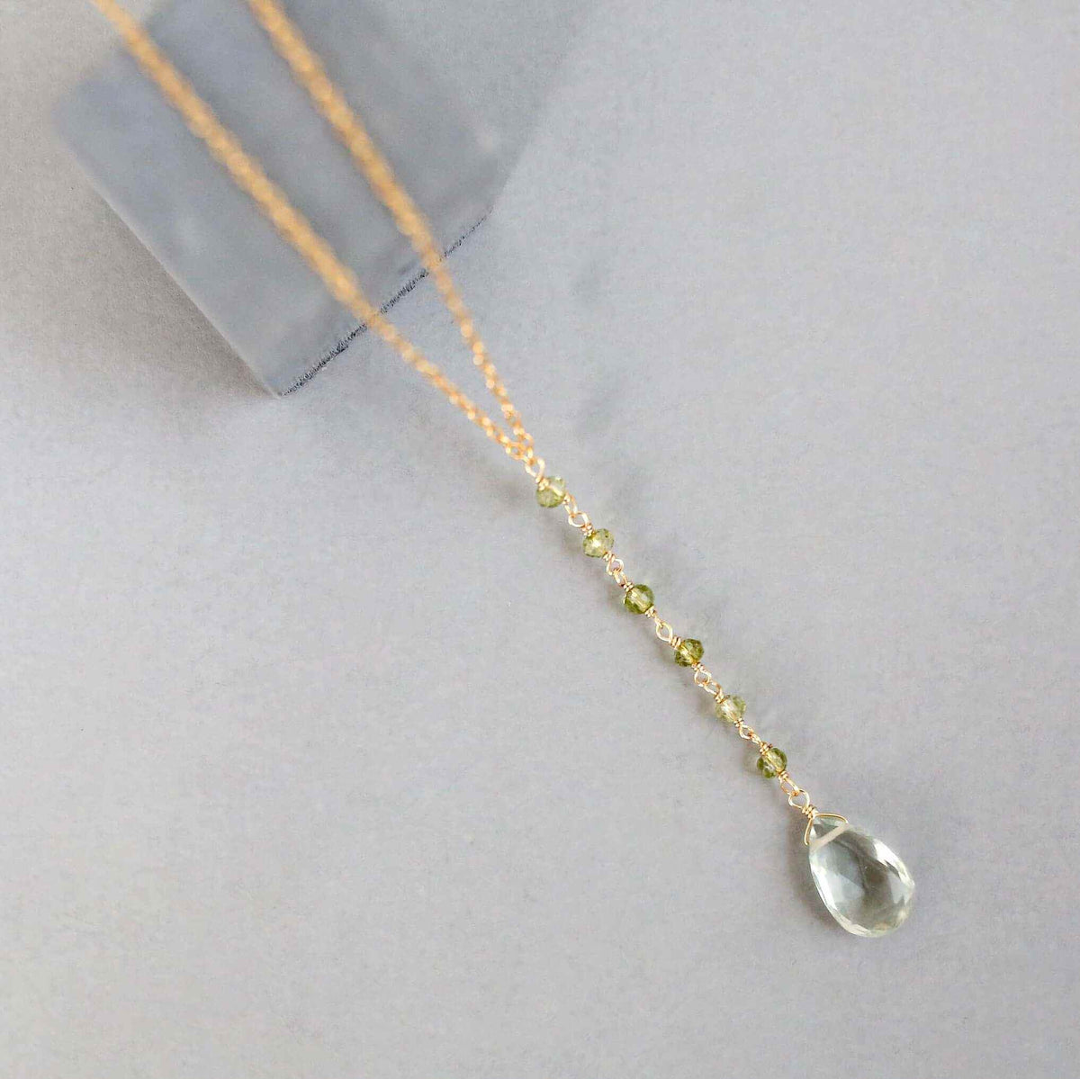 Green Amethyst Yoga PendantYoga pendants are designed for total simplicity.
- Green Amethyst gemstones- 18-20" long with a 2" extender chain- Y pendant drop is 2" long
- Spring ring clasp- 14kNecklacesPARKEN JEWELRYVettedArcGreen Amethyst Yoga Pendant