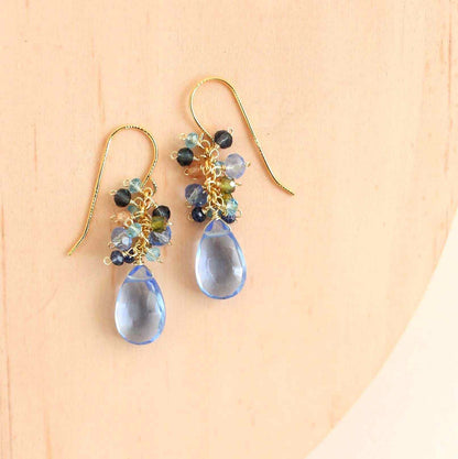 Bala EarringsStunning drops of color. Gold drop earrings made with stunning, colorful stones topped with a rainbow cluster of gems.
- 1.25" long- French hooks- 14k gold plated .9EarringsPARKEN JEWELRYVettedArcBala Earrings
