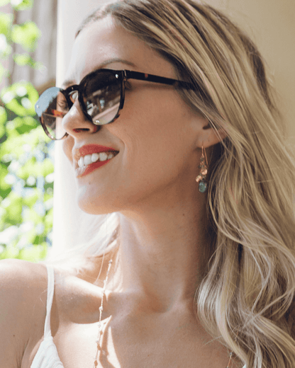 Labradorite Necklace &amp; Earring Layering SetOur gorgeous raindrop earrings made with a "flash" labradorite gemstone and paired with a delicate &