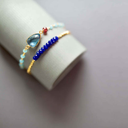 Lapis Lazuli Adjustable Stacking BraceletOur super simple bracelets are the ultimate arm candy and completely adjustable to fit anyone. Gorgeous alone or stacked. We&