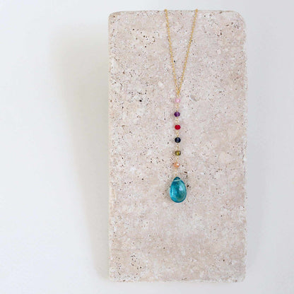 Neon Blue Quartz Yoga Pendant NecklaceYoga pendants are designed for total simplicity.
- Neon blue quartz gemstones paired with multi color gemstone accent stones- 18-20" long with a 2" extender chain- YNecklacesPARKEN JEWELRYVettedArcNeon Blue Quartz