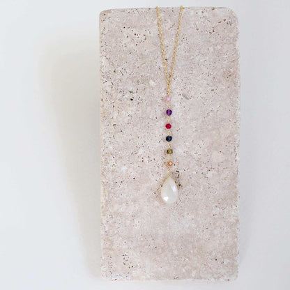 White Chalcedony Rainbow Yoga PendantYoga pendants are designed for total simplicity.
- White Chalcedony gemstones paired with multi color accent stones- 18-20" long with a 2" extender chain- Y pendant NecklacesPARKEN JEWELRYVettedArcWhite Chalcedony Rainbow Yoga Pendant