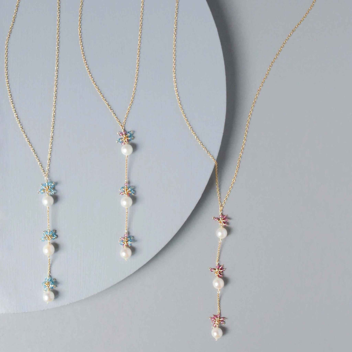 Pearl And Gemstone Necklace CollectionPearls are said to have a calming affect on the wearer and the more stress relief we can get, the better.
Aquamarine has calming properties and is linked to happinesNecklacesPARKEN JEWELRYVettedArcPearl And Gemstone Necklace