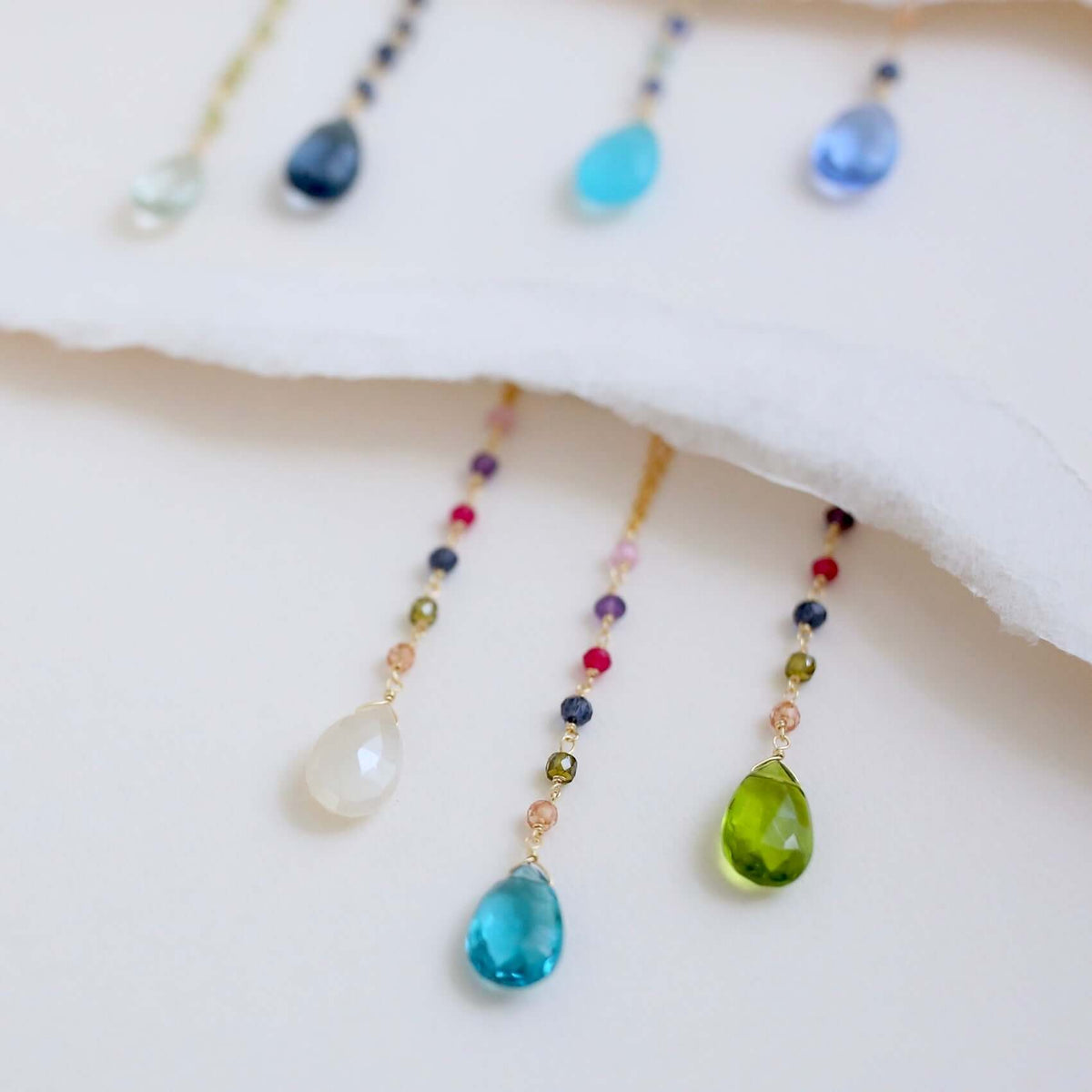 White Chalcedony Rainbow Yoga PendantYoga pendants are designed for total simplicity.
- White Chalcedony gemstones paired with multi color accent stones- 18-20" long with a 2" extender chain- Y pendant NecklacesPARKEN JEWELRYVettedArcWhite Chalcedony Rainbow Yoga Pendant