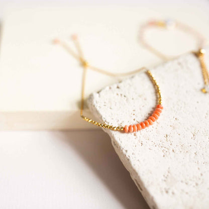 Pink Coral Adjustable Stacking BraceletOur super simple bracelets are the ultimate arm candy and completely adjustable to fit anyone. Gorgeous alone or stacked. We&