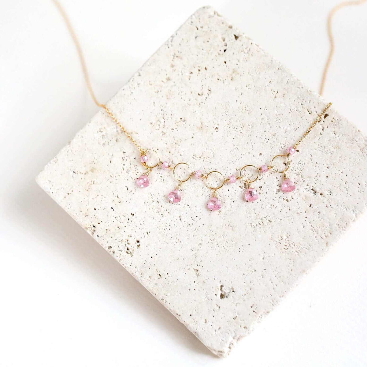 Rainbow Gemstone Mini Sparkler Necklace - GoldDelicate, handmade gemstone chain.
- Garnet, Citrine, Amethyst, Peridot Quartz and Champagne Quartz gemstones- 16 - 18" long with 2" extender- Spring ring clasp- 14kNecklacesPARKEN JEWELRYVettedArcRainbow Gemstone