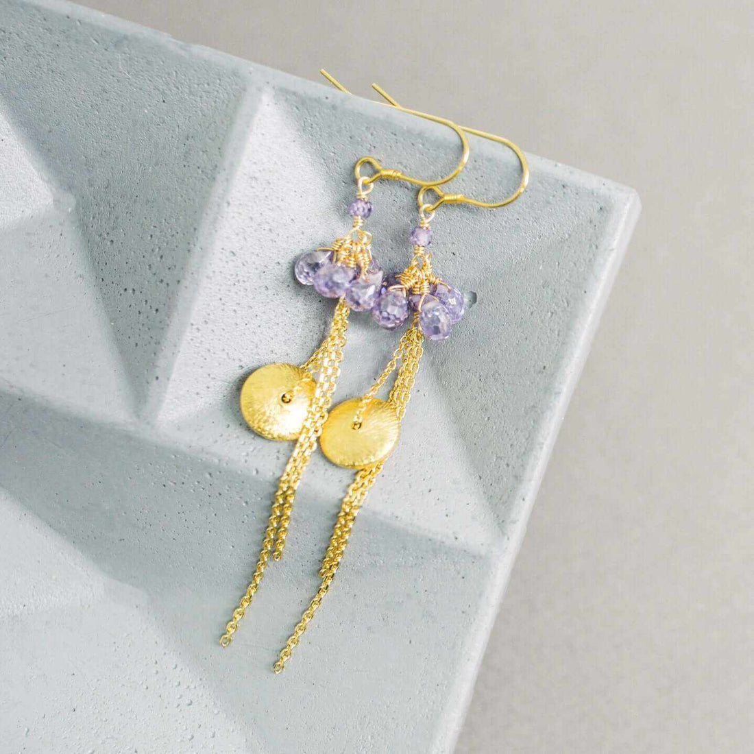 Amethyst En Pointe EarringsInspired by ballerinas, all of the earrings in this collection are gracefully designed to "dance" with the light.
- Amethyst briolette gemstones- 3" long
- French hoEarringsPARKEN JEWELRYVettedArcAmethyst En Pointe Earrings