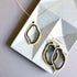 Black Spinel freestyle gold pendant and earrings set