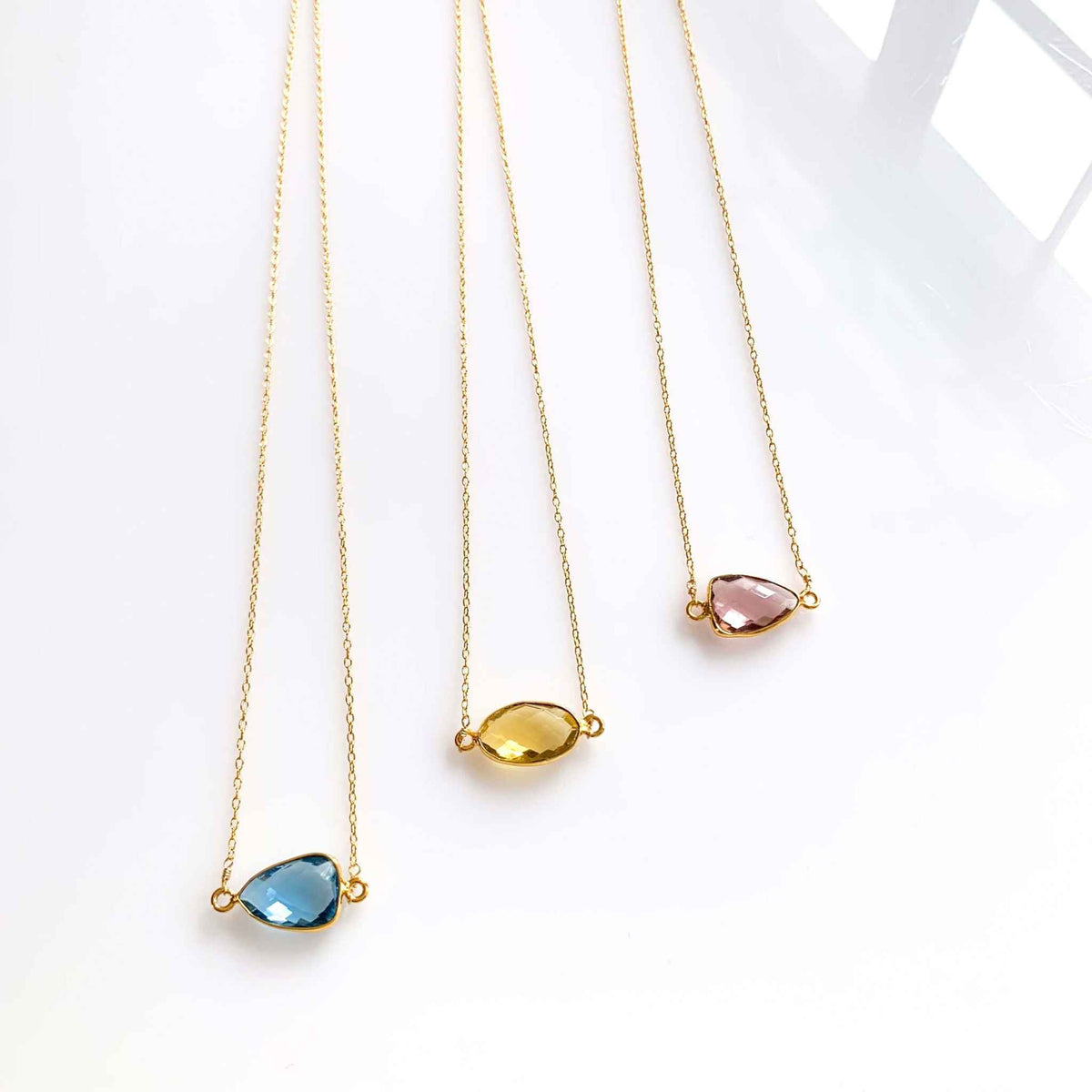 Green Amethyst Minimalist NecklaceSimple, gold necklace with beautiful green amethyst bezel set gemstones. Great for layering.- 16-18" long- Spring ring clasp- 14k gold plated fine Italian sterling sNecklacesPARKEN JEWELRYVettedArcGreen Amethyst Necklace