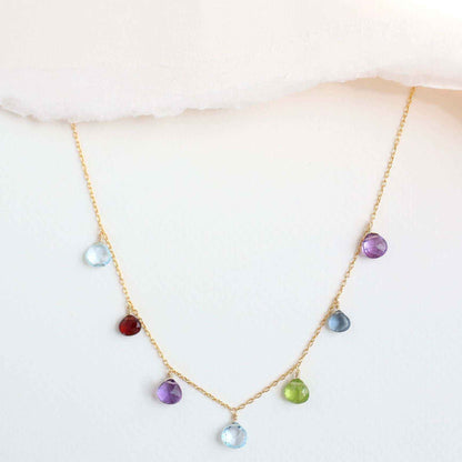 Gold Rainbow Sparkler NecklaceHand-crafted to perfection, our Rainbow Sparkler Necklace is adorned with 7 dazzling gemstones meticulously placed on a delicate gold chain. Featuring aquamarine, peNecklacesPARKEN JEWELRYVettedArcGold Rainbow Sparkler Necklace