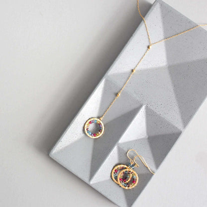 Rainbow Gemstone Halo Mini Y PendantThe Halo collection was our very first one. Intended to symbolize the intricate, universal energy woven within us all. This beautiful necklaces is ultra lightweight NecklacesPARKEN JEWELRYVettedArcRainbow Gemstone Halo