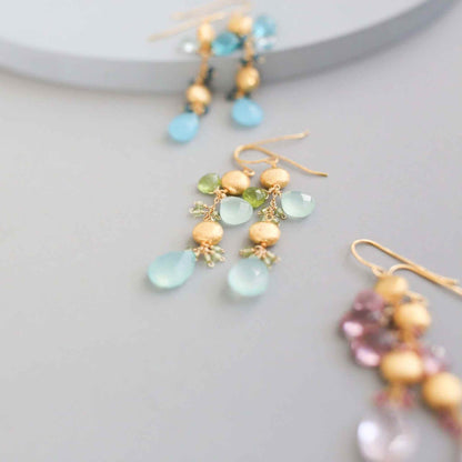 Pink Clear Quartz &amp; Pink Tourmaline Gold Drop EarringsGorgeous pink gemstone drop earrings. Made with pink tourmaline and rose pink clear quartz gemstones.- 2.5" long- French hooks
- 14k gold plated .925 fine Italian stEarringsPARKEN JEWELRYVettedArcPink Clear Quartz