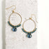 Iolite Swing Earrings 2.5" long 14k gold plated silver lightweight hoops