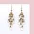 Labradorite gold chain loop earrings with French hooks, handmade 3-inch lightweight loops, 14k gold plated sterling silver